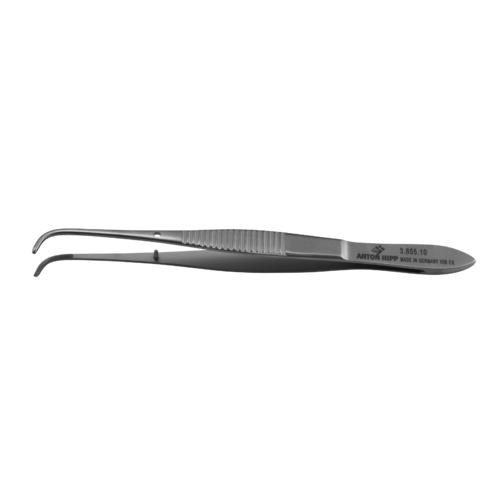 HIPP Eye Forceps Graefe Iris - curved with pin 10cm
