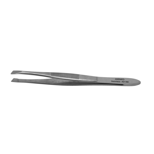 ARMO Eye Forceps Std Cilia with slant edge 9cm