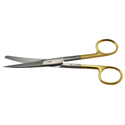 ARMO Surgical Scissors Sharp/blunt - curved, Tungsten Carbide 16cm