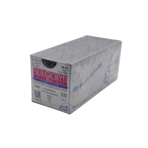 SURGICRYL PGA 7/0 Side Cutting Spatula 1/2 Circ 2 X 8mm -200µm 45cm Violet