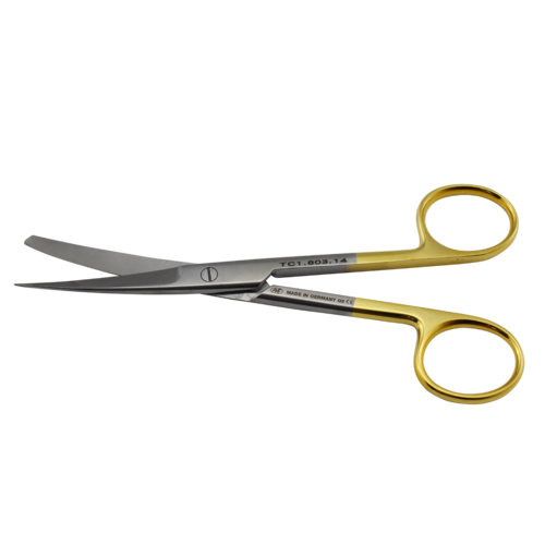 HIPP Surgical Scissors Sharp/blunt - curved, Tungsten Carbide 14cm