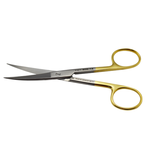 HIPP Surgical Scissors Sharp/sharp - curved, Tungsten Carbide 14cm